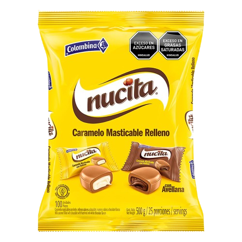 Nucita caramelo masticable x 100 unds